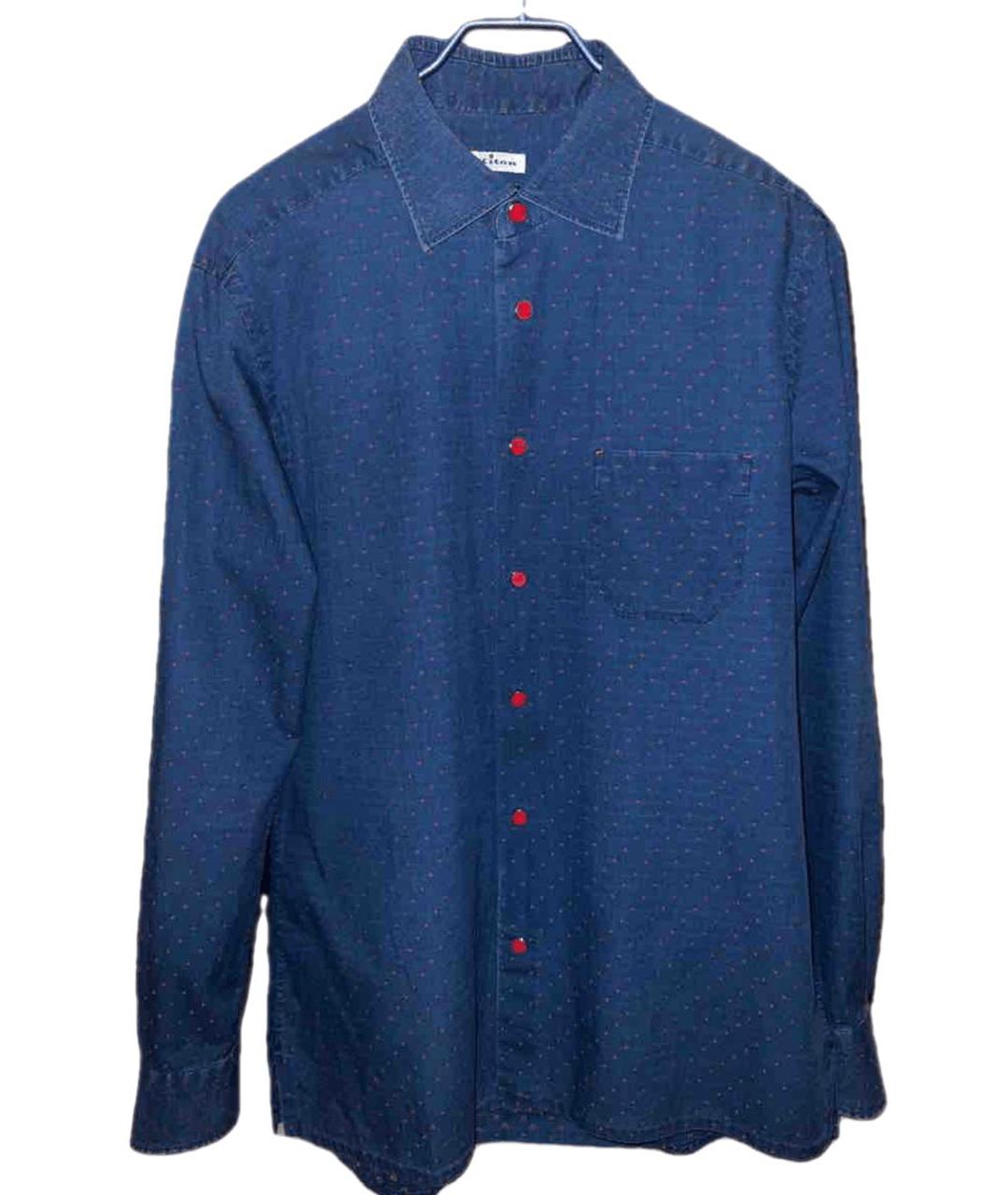 KITON Темно-синяя хлопковая кэжуал рубашка, фото 6