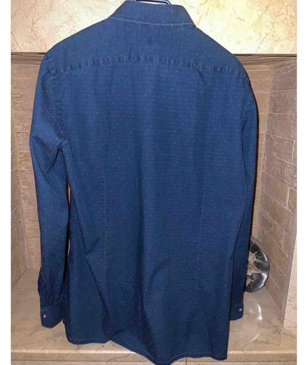 KITON Темно-синяя хлопковая кэжуал рубашка, фото 2