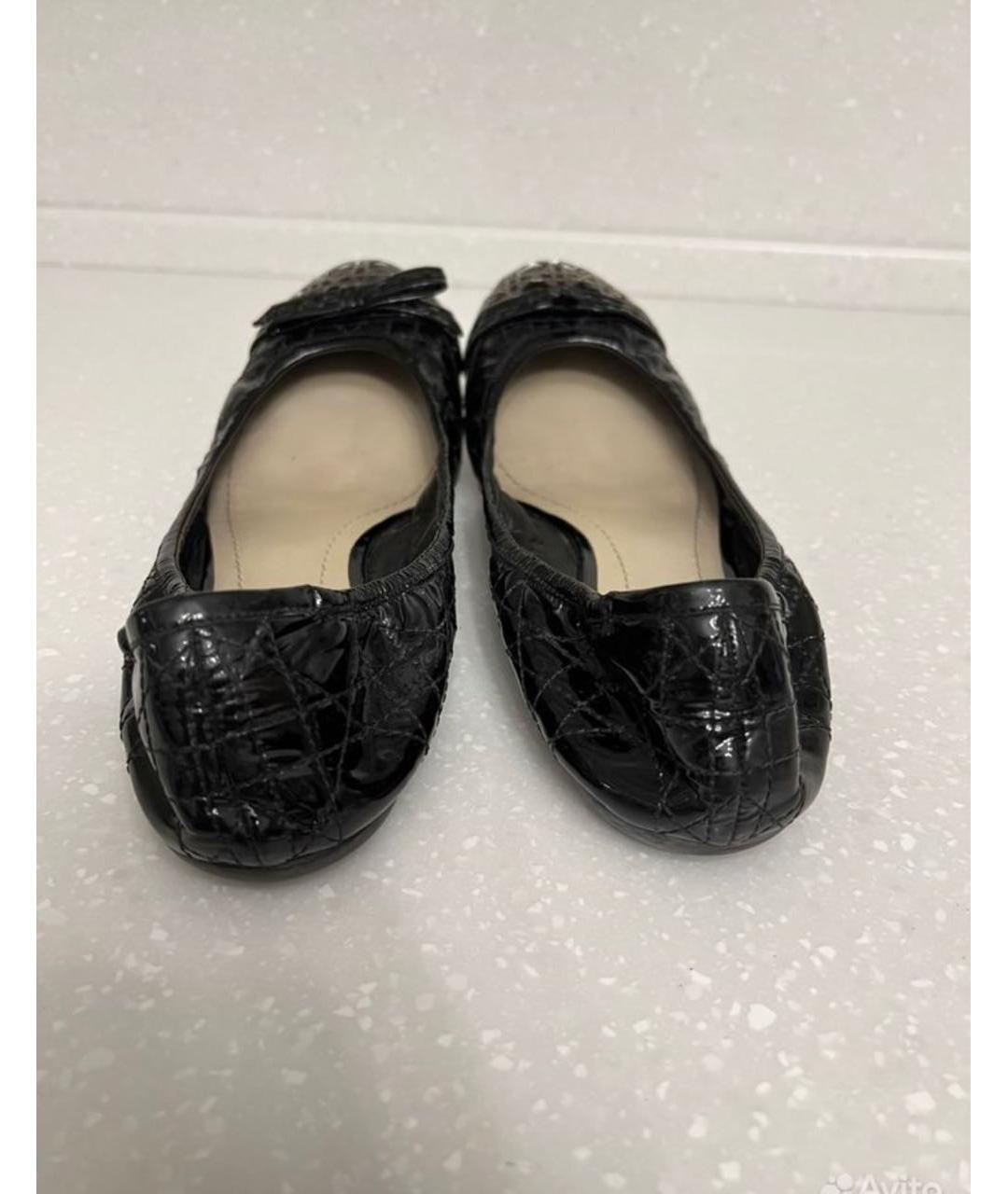 CHRISTIAN DIOR PRE-OWNED Черные балетки из лакированной кожи, фото 2