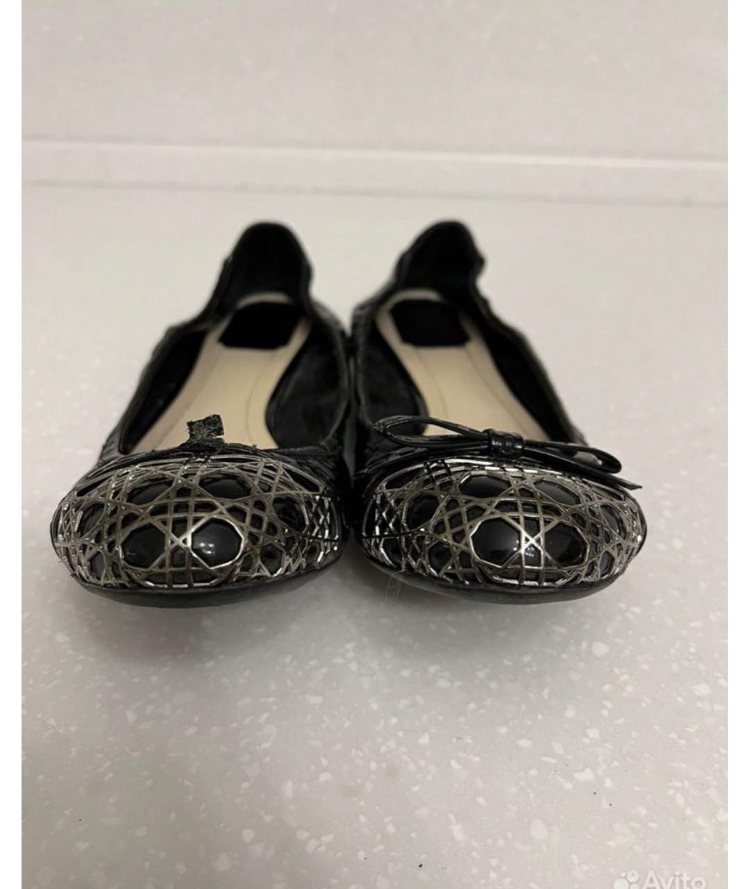 CHRISTIAN DIOR PRE-OWNED Черные балетки из лакированной кожи, фото 5