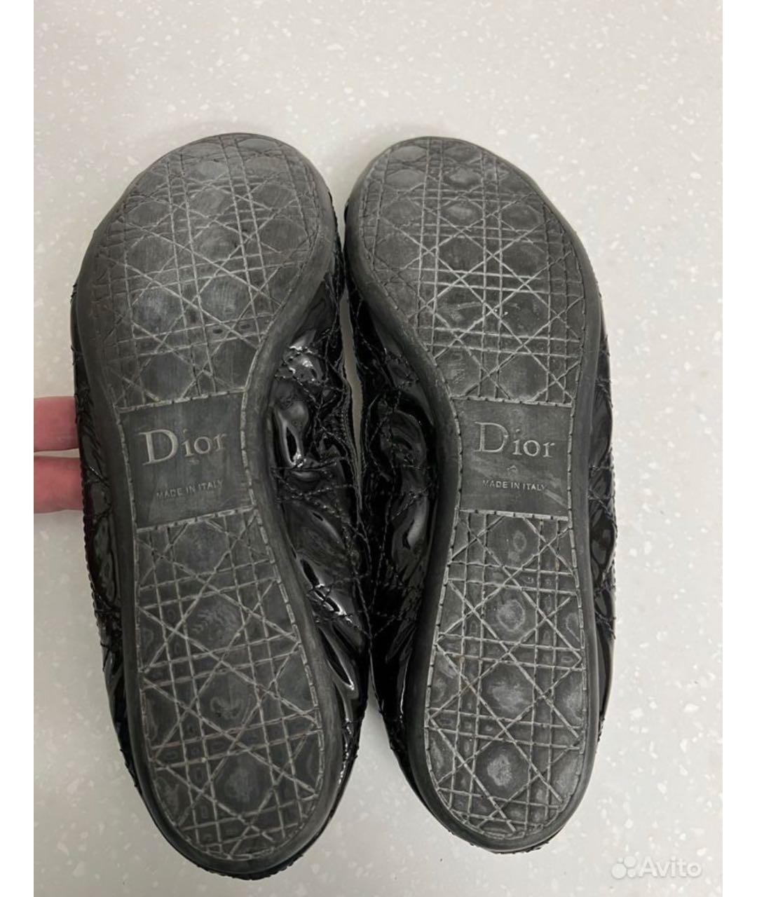 CHRISTIAN DIOR PRE-OWNED Черные балетки из лакированной кожи, фото 8