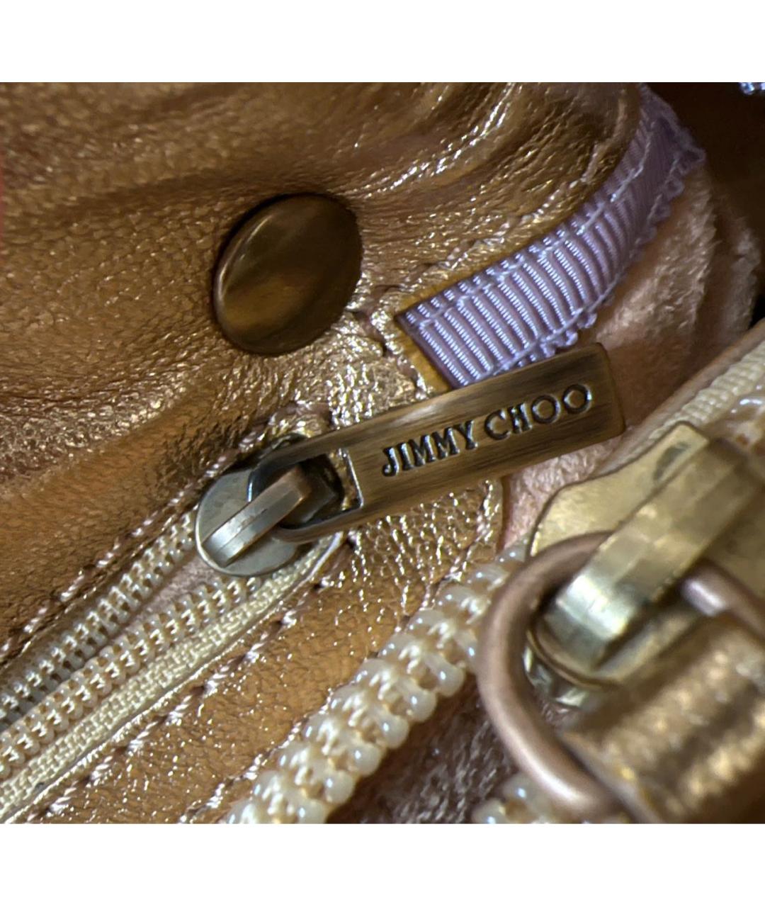 JIMMY CHOO Золотая сумка тоут из экзотической кожи, фото 6