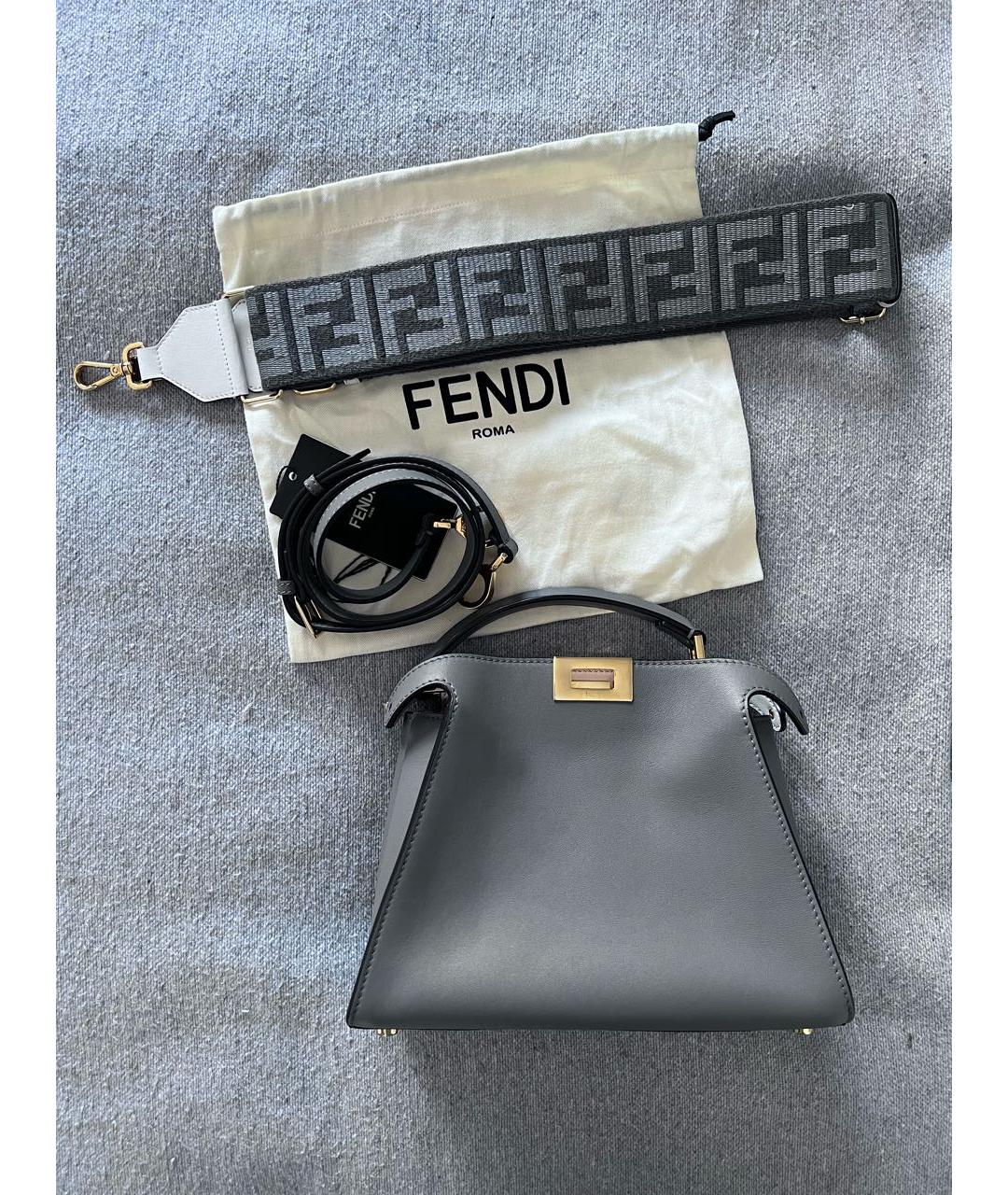FENDI Серый плетеный ремень, фото 3