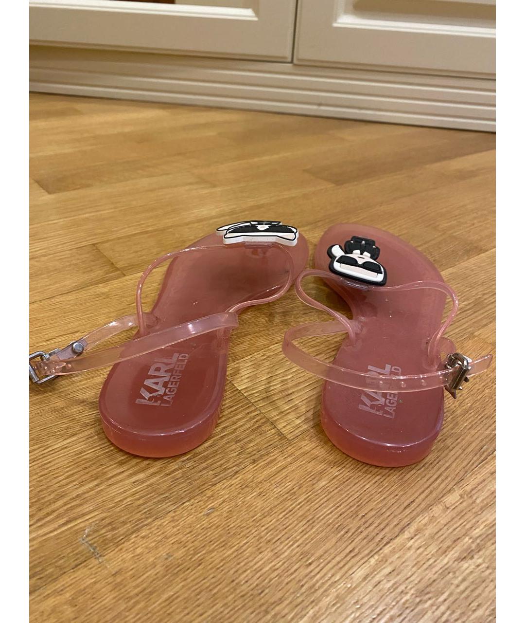 KARL LAGERFELD Розовые резиновые сандалии, фото 4
