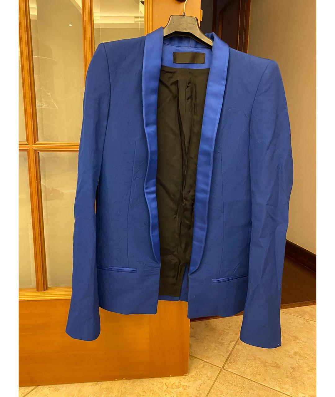 HAIDER ACKERMANN Синий шерстяной жакет/пиджак, фото 6