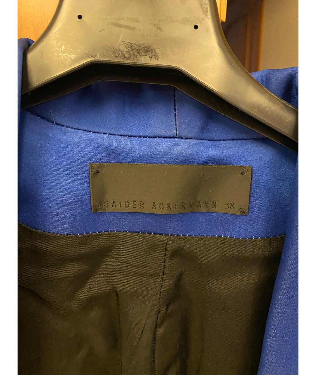 HAIDER ACKERMANN Синий шерстяной жакет/пиджак, фото 3