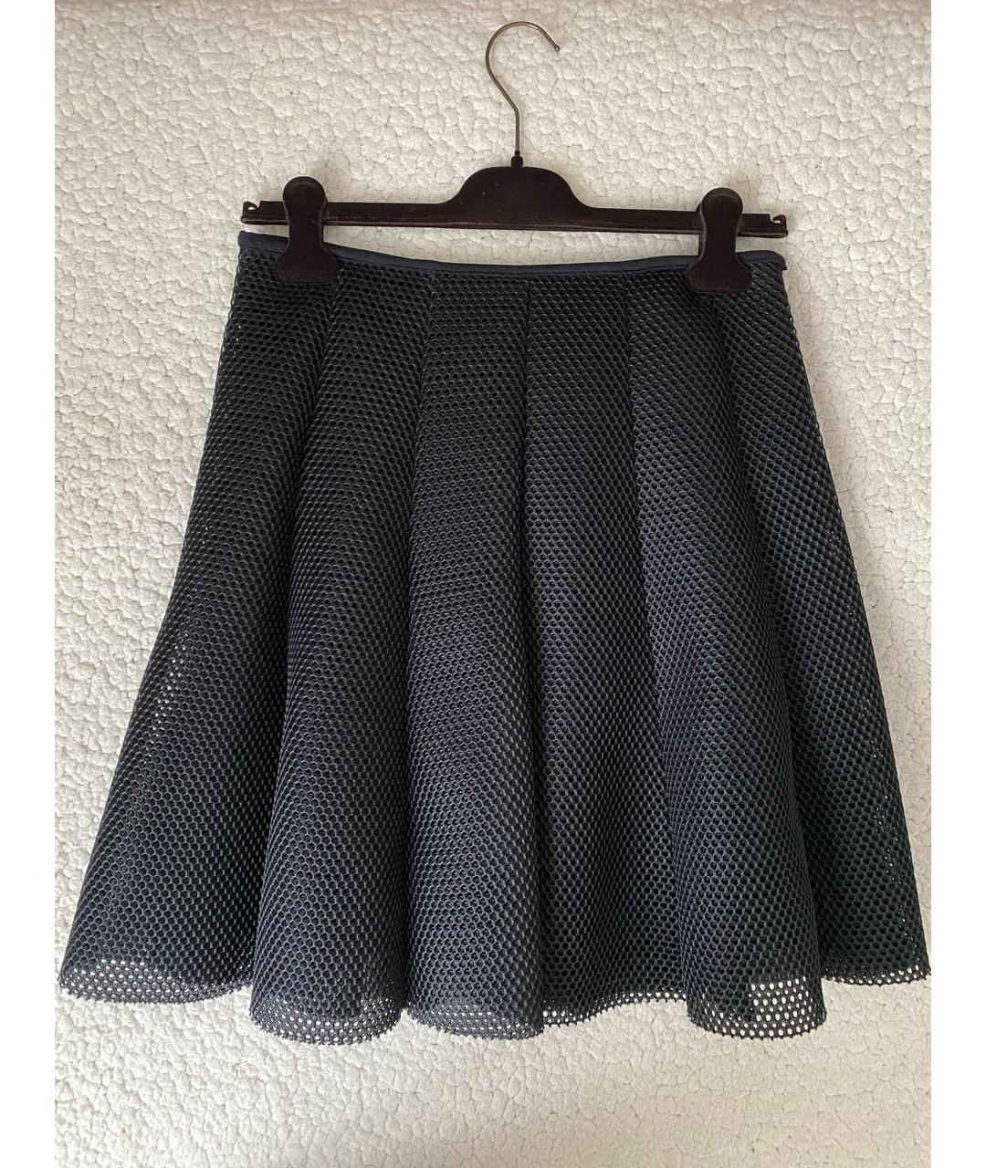 MONCLER Черная сетчатая юбка мини, фото 8