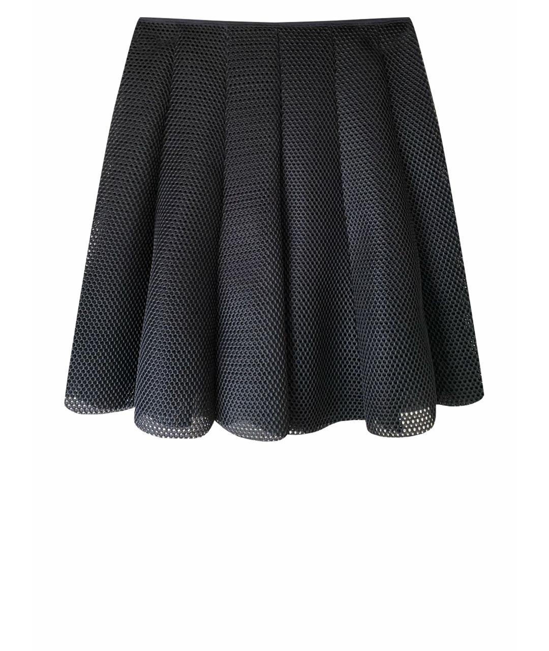 MONCLER Черная сетчатая юбка мини, фото 1