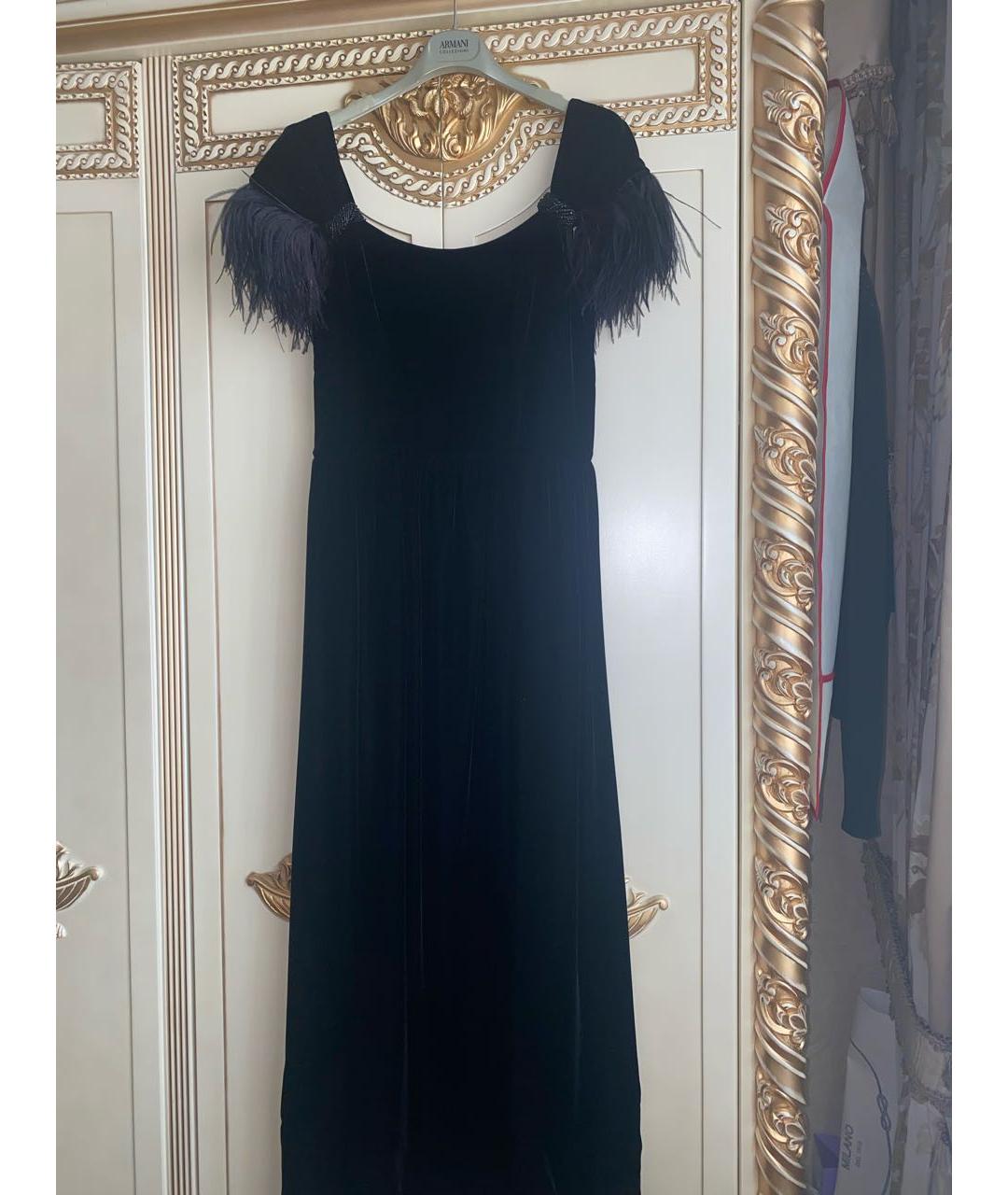 ARMANI COLLEZIONI Черное бархатное вечернее платье, фото 4