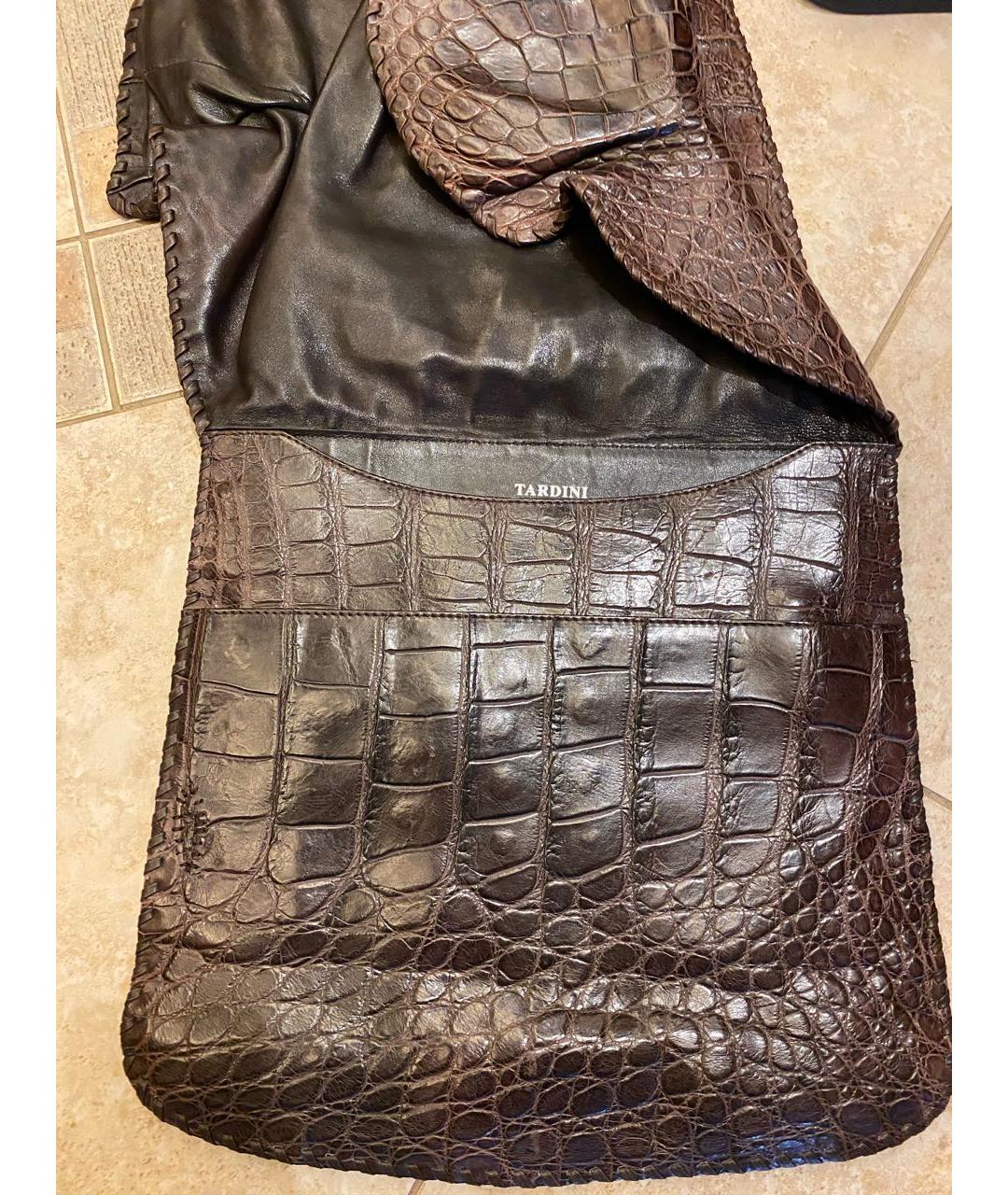 TARDINI Коричневая сумка через плечо из экзотической кожи, фото 4