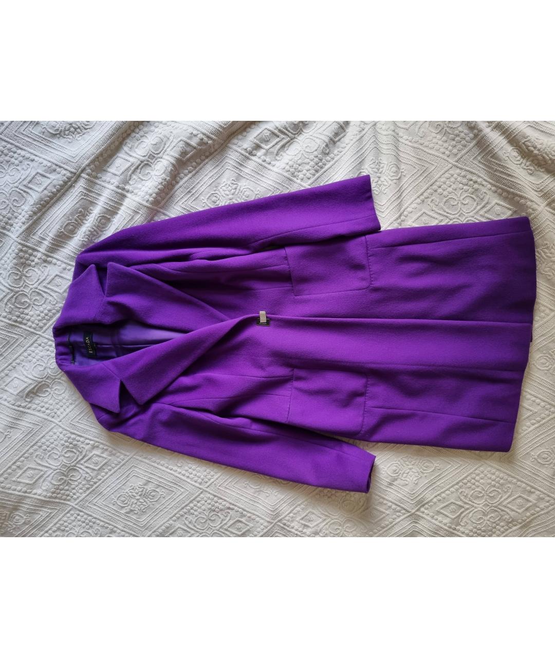 ESCADA Фиолетовое шерстяное пальто, фото 8