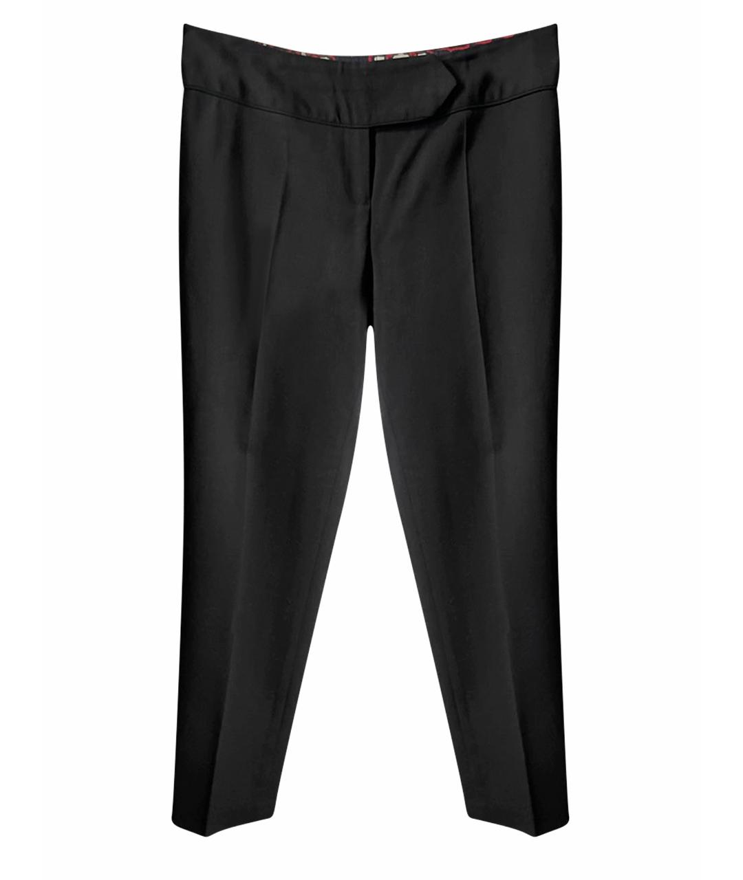 MILLY Черные шерстяные прямые брюки, фото 1