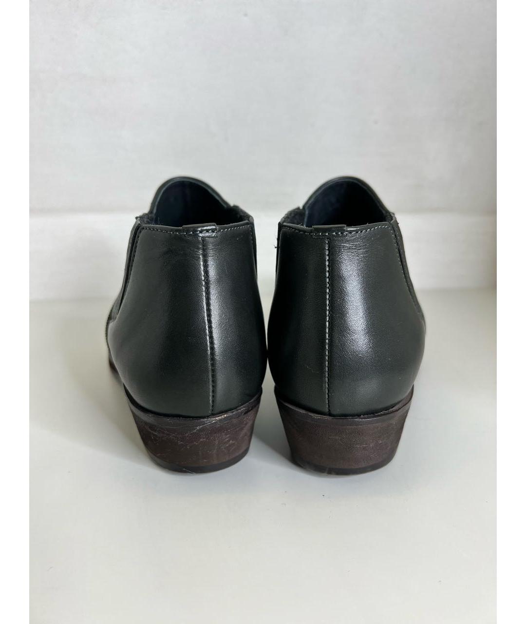 BRUNELLO CUCINELLI Антрацитовые кожаные ботинки, фото 3