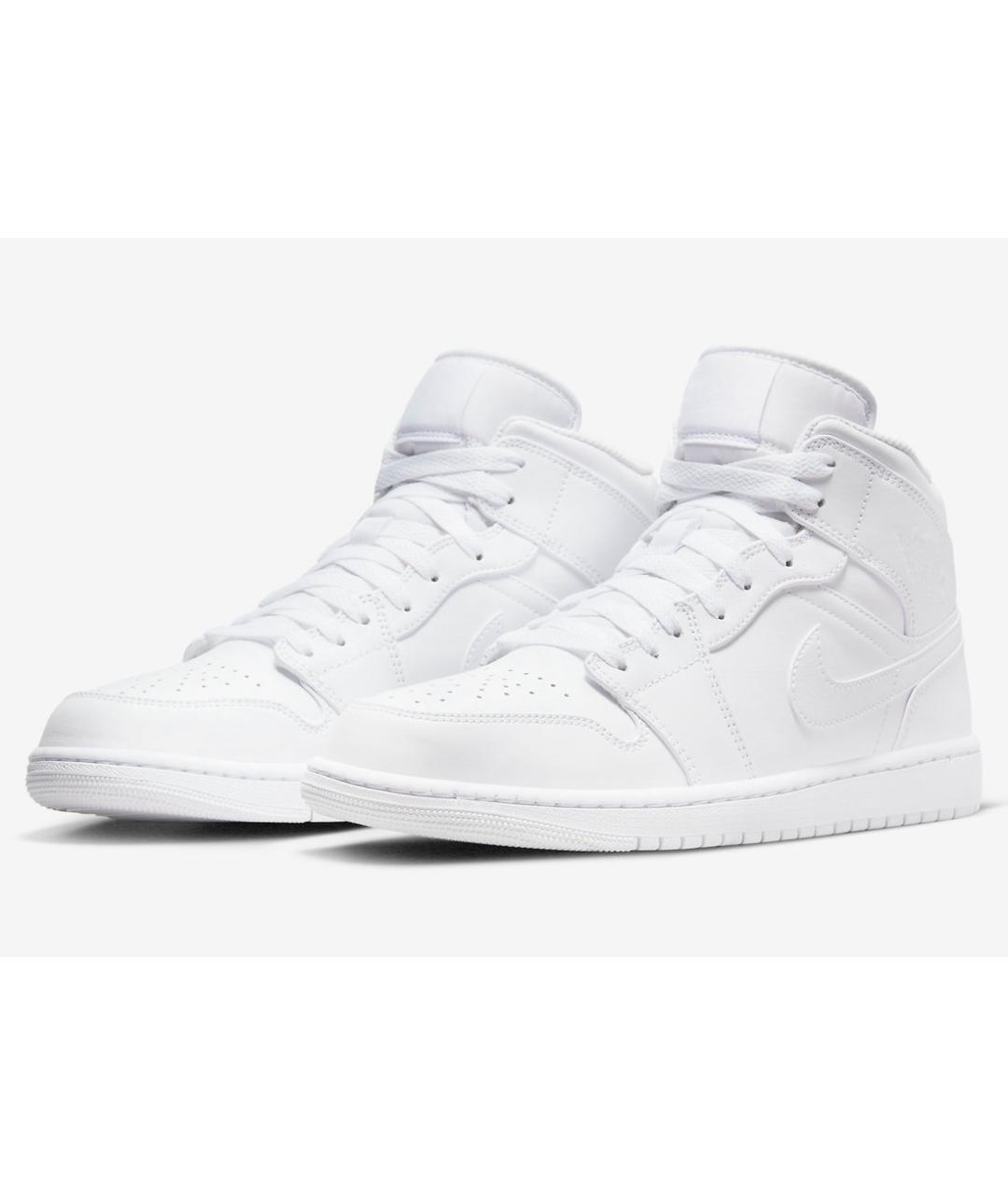 JORDAN Белые кожаные высокие кроссовки / кеды, фото 2