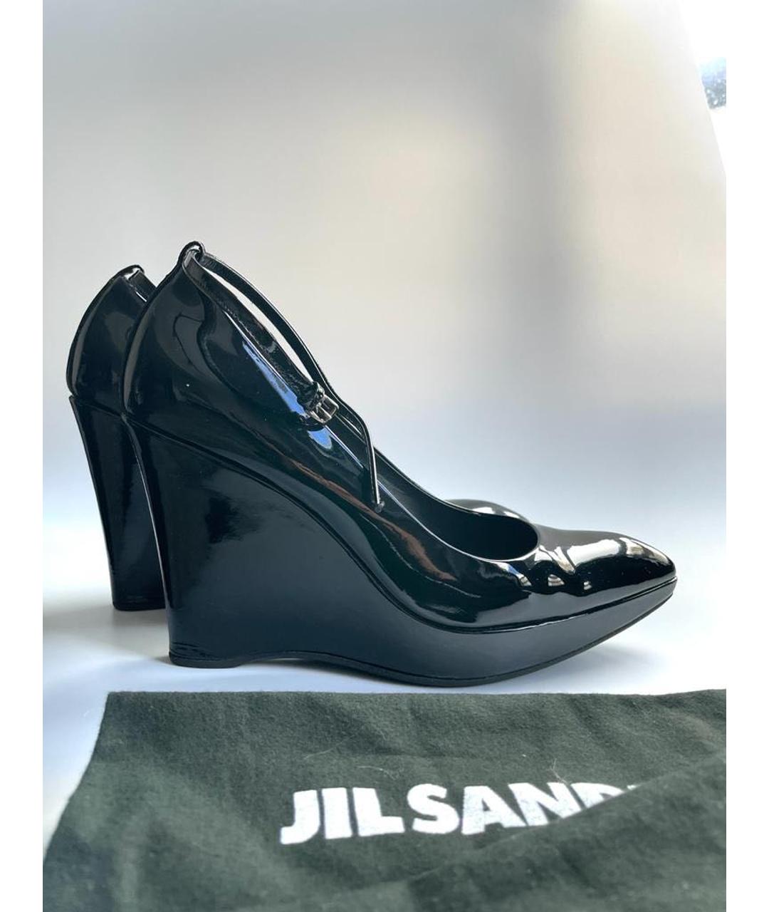 JIL SANDER Черные туфли из лакированной кожи, фото 5