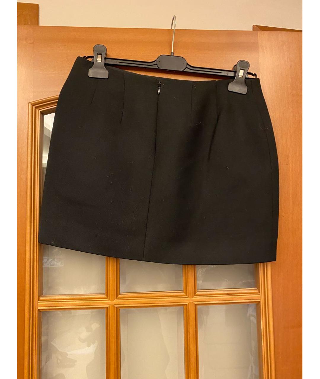 ANTHONY VACCARELLO Черная шерстяная юбка мини, фото 3