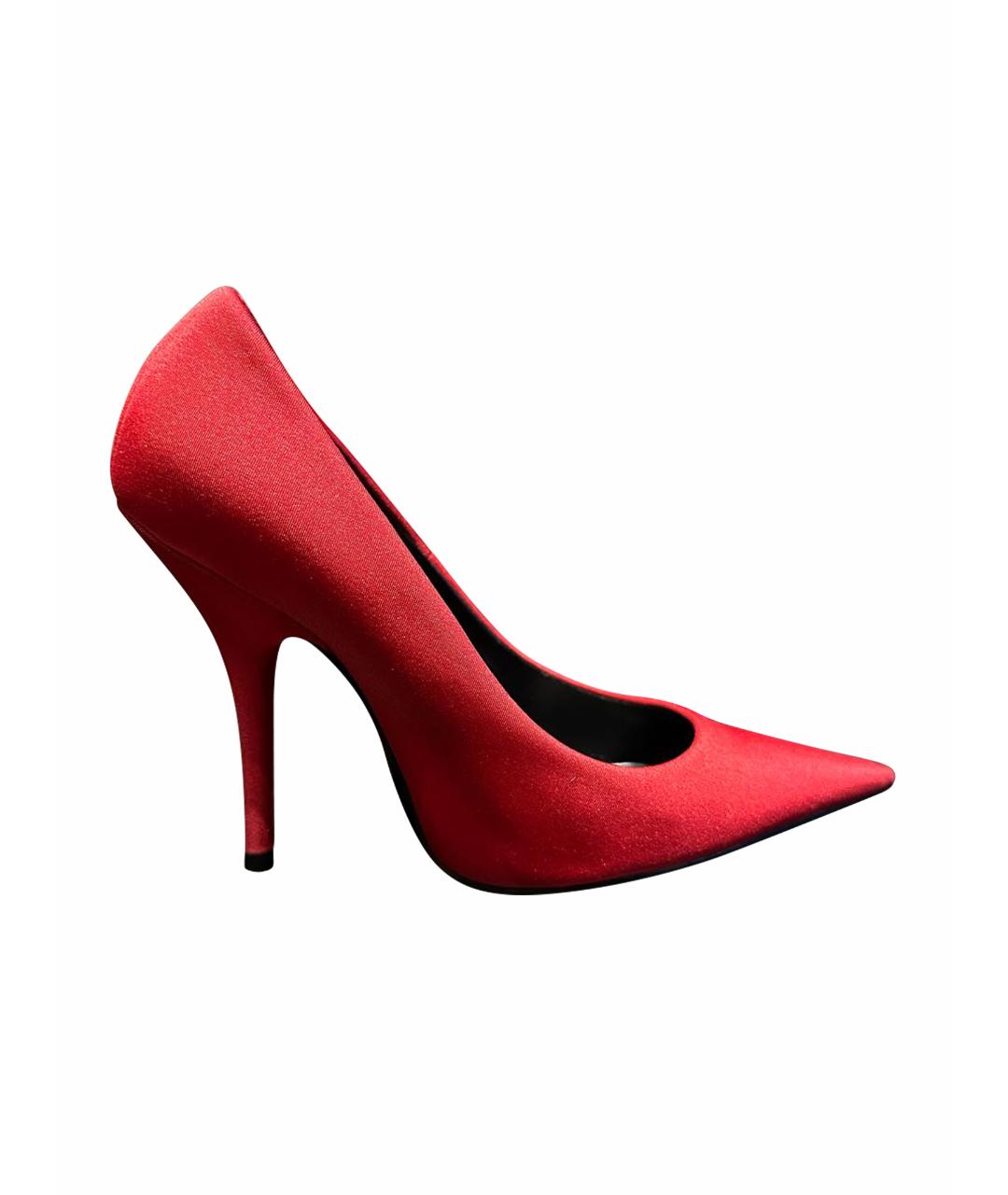 BALENCIAGA Красные текстильные туфли, фото 1