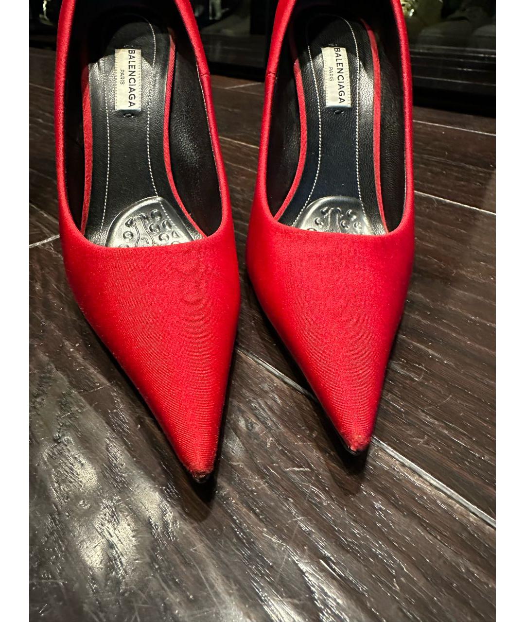 BALENCIAGA Красные текстильные туфли, фото 4