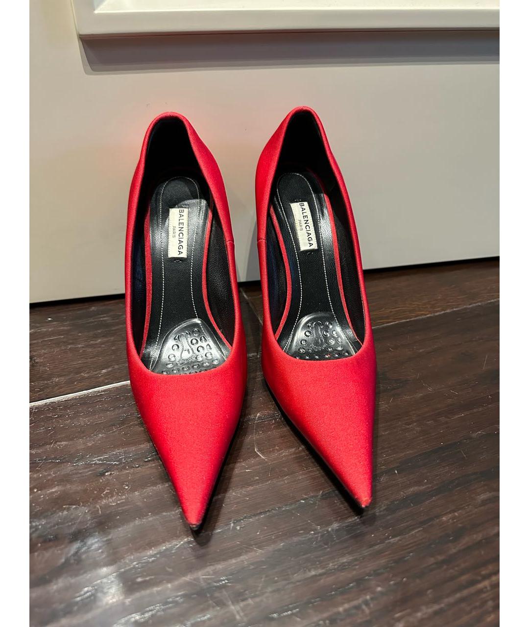 BALENCIAGA Красные текстильные туфли, фото 2