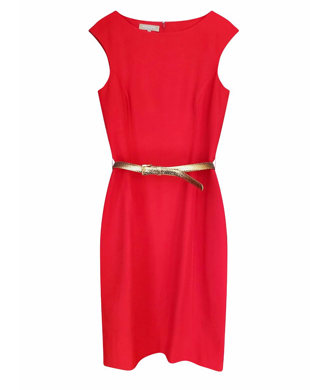 MICHAEL KORS Красное шерстяное коктейльное платье, фото 1