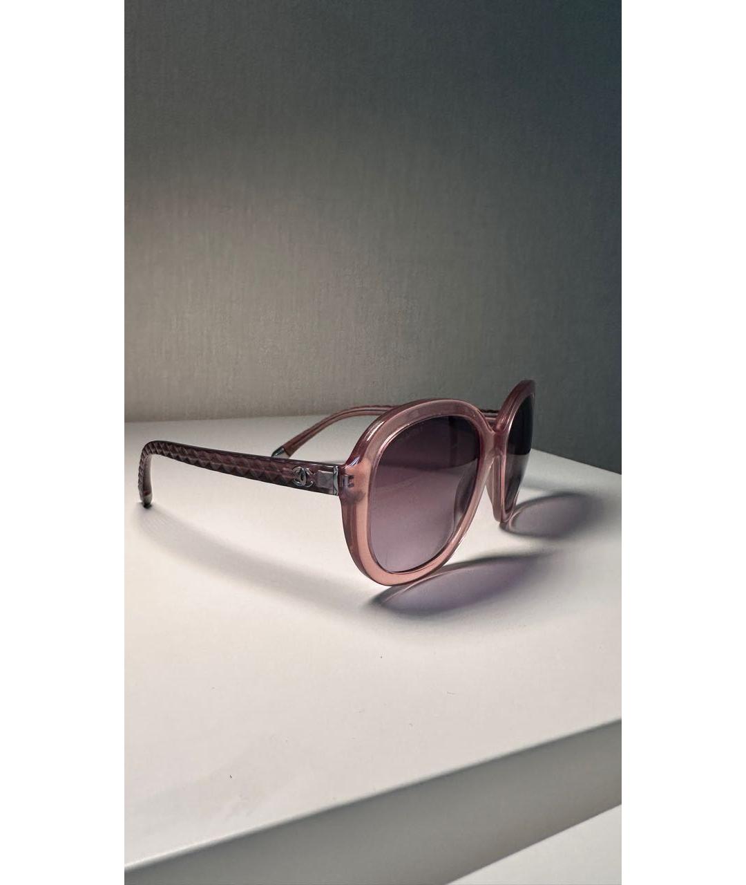 CHANEL Розовые пластиковые солнцезащитные очки, фото 6