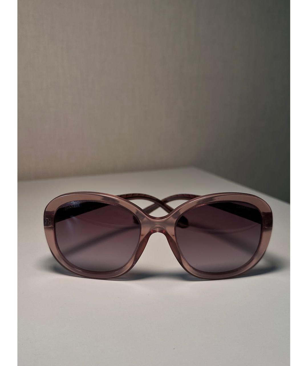 CHANEL Розовые пластиковые солнцезащитные очки, фото 9