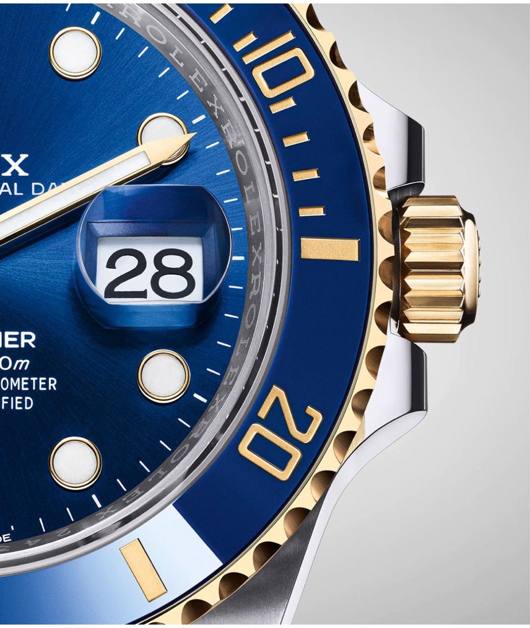 ROLEX Синие часы из желтого золота, фото 8