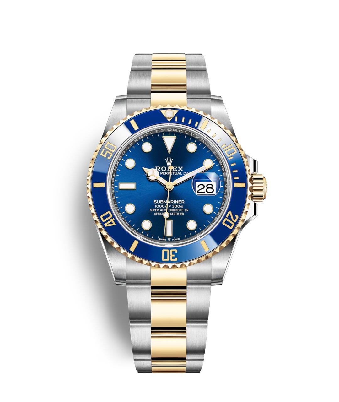 ROLEX Синие часы из желтого золота, фото 9