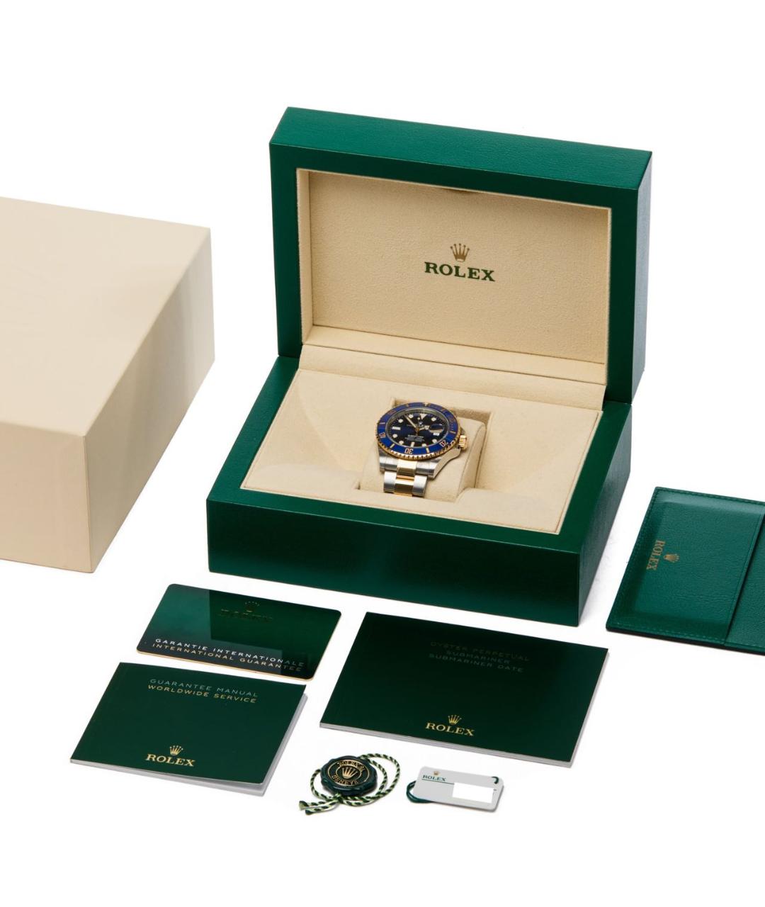 ROLEX Синие часы из желтого золота, фото 4