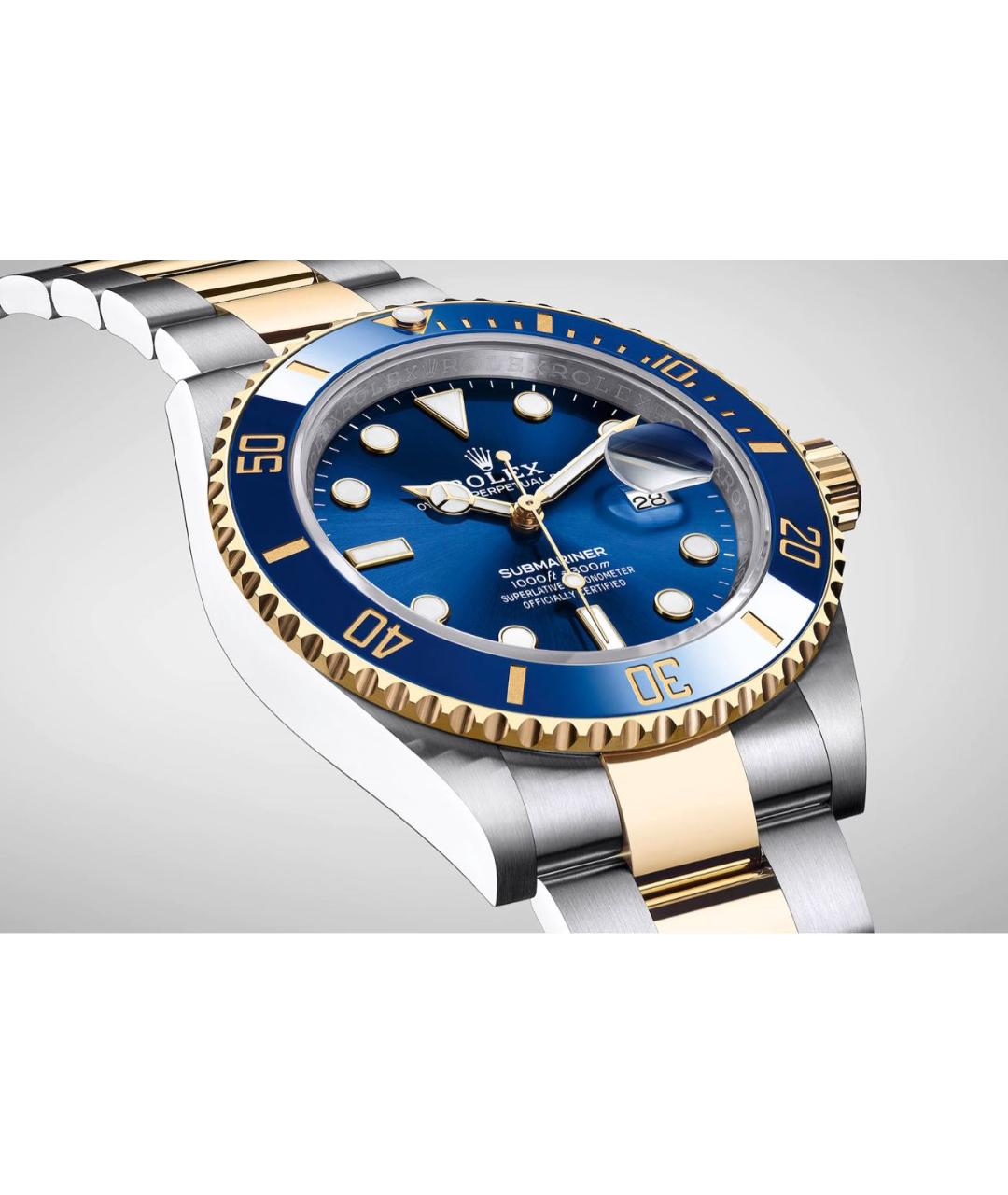 ROLEX Синие часы из желтого золота, фото 6