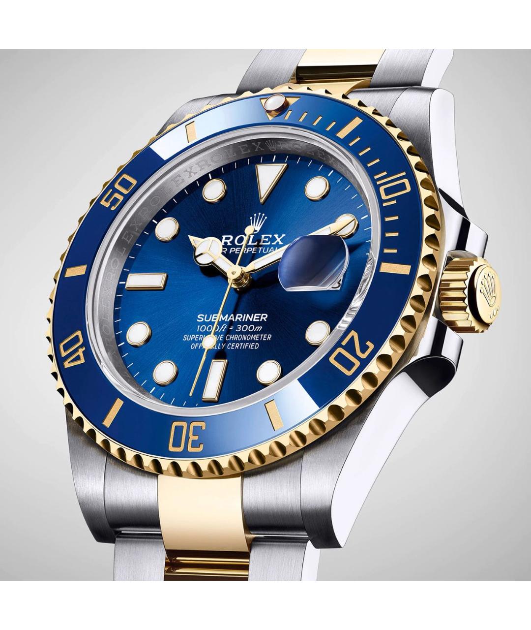 ROLEX Синие часы из желтого золота, фото 7