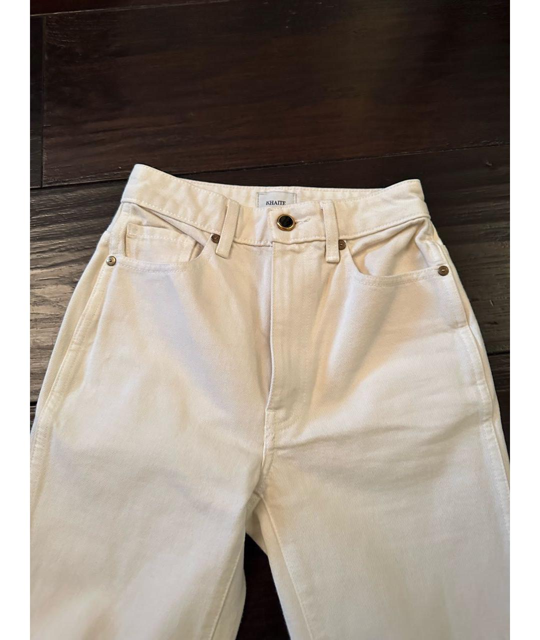 KHAITE Бежевые хлопковые прямые джинсы, фото 3