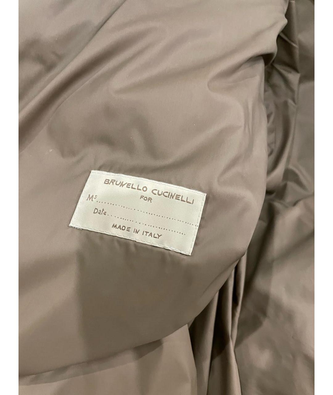 BRUNELLO CUCINELLI Черный кожаный пуховик, фото 5