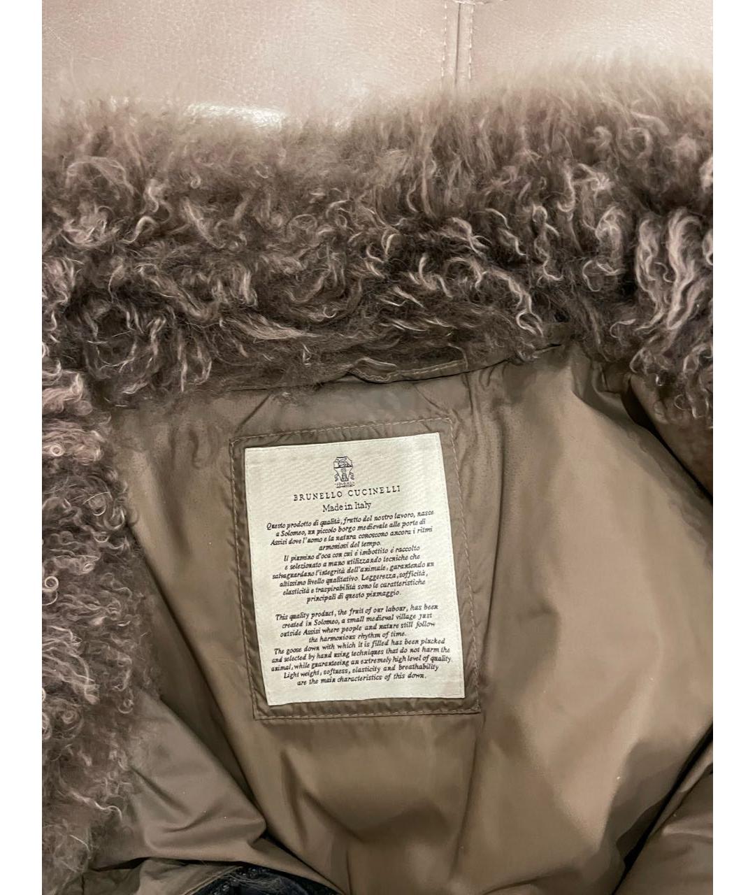 BRUNELLO CUCINELLI Черный кожаный пуховик, фото 4