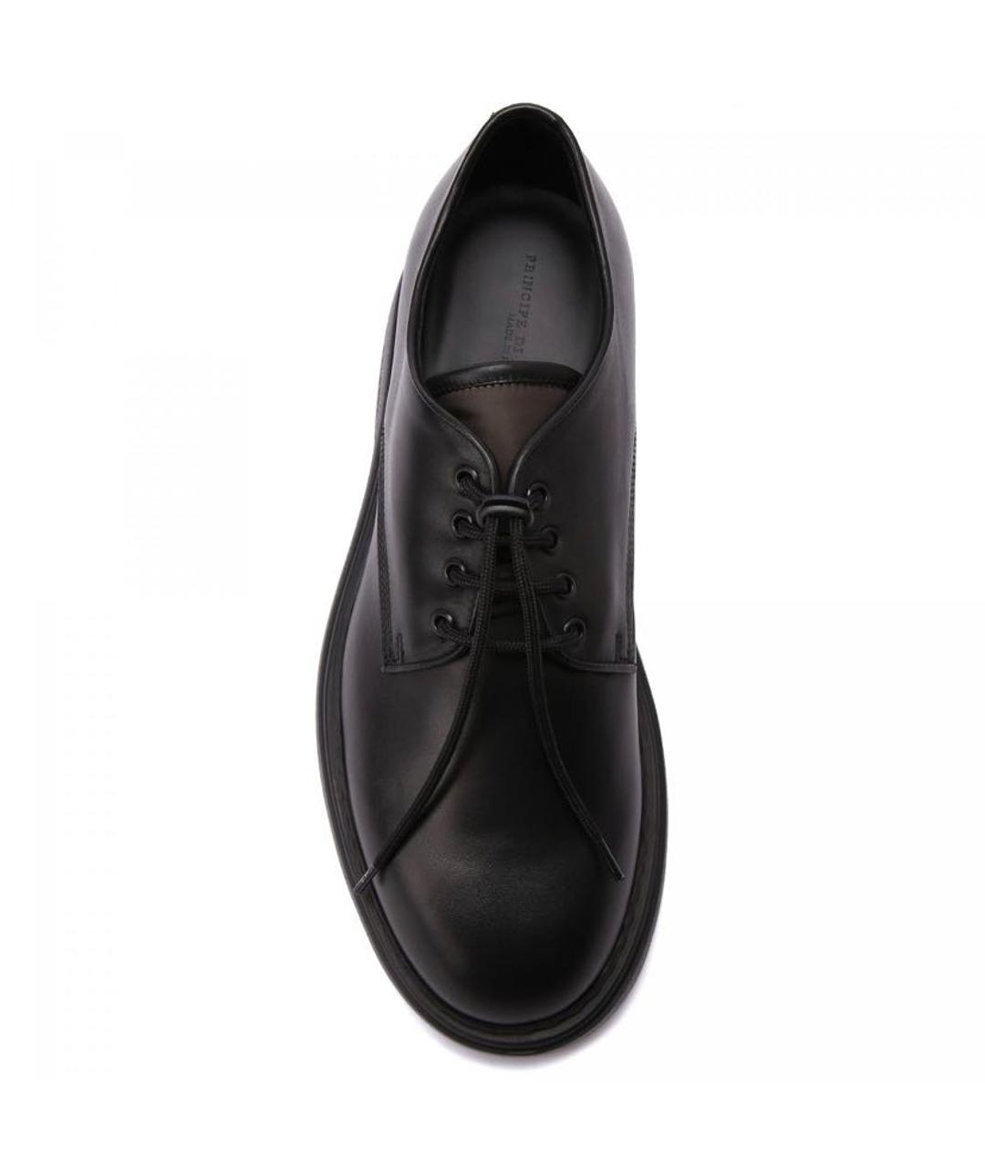 Principe di Bologna Черные кожаные низкие ботинки, фото 3