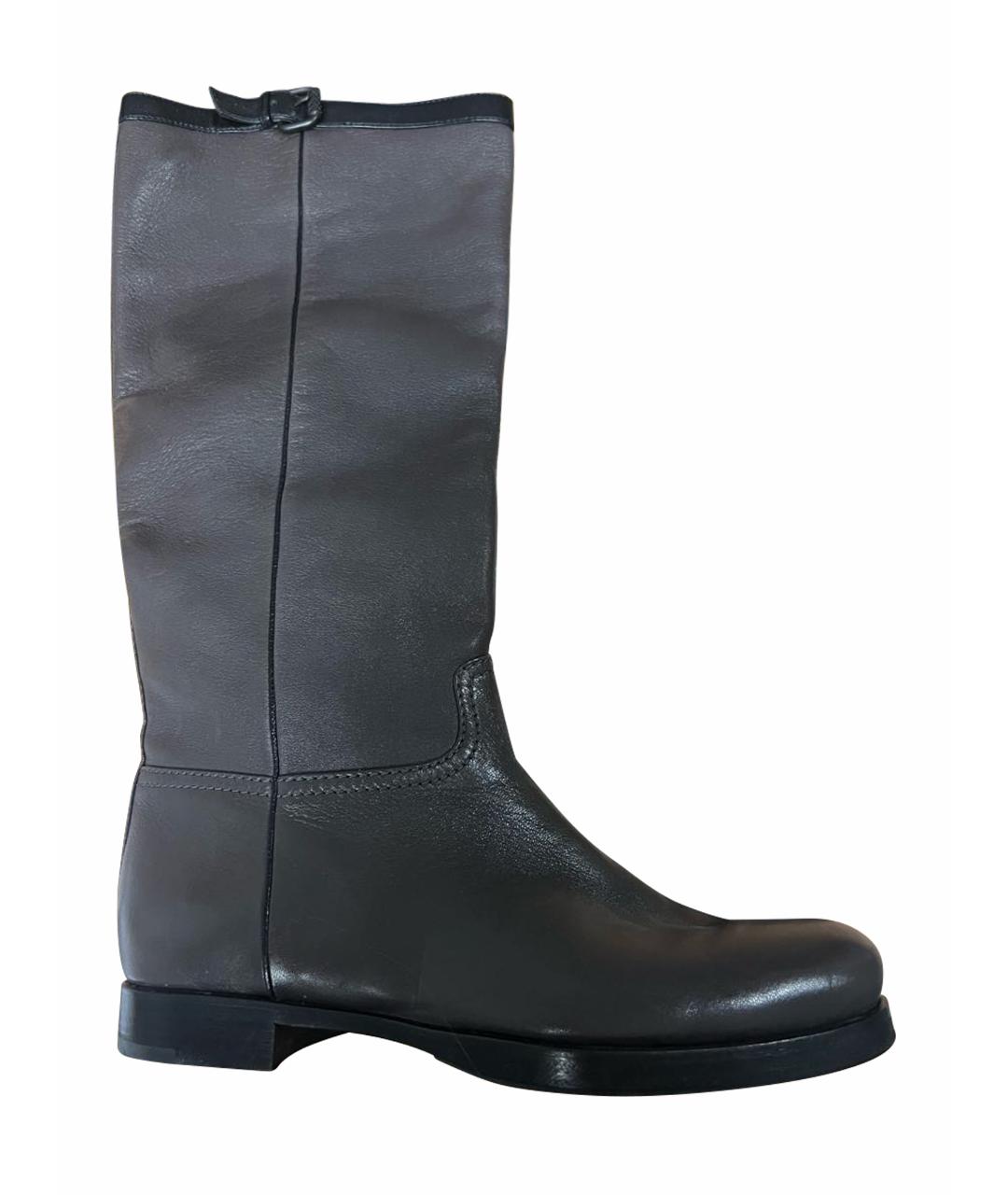 BOTTEGA VENETA Хаки кожаные сапоги, фото 1