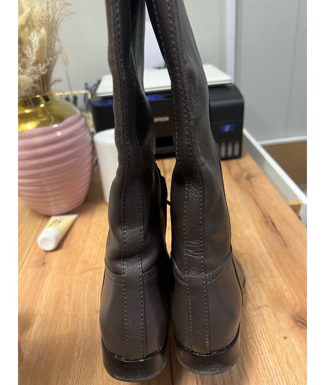 BOTTEGA VENETA Хаки кожаные сапоги, фото 4