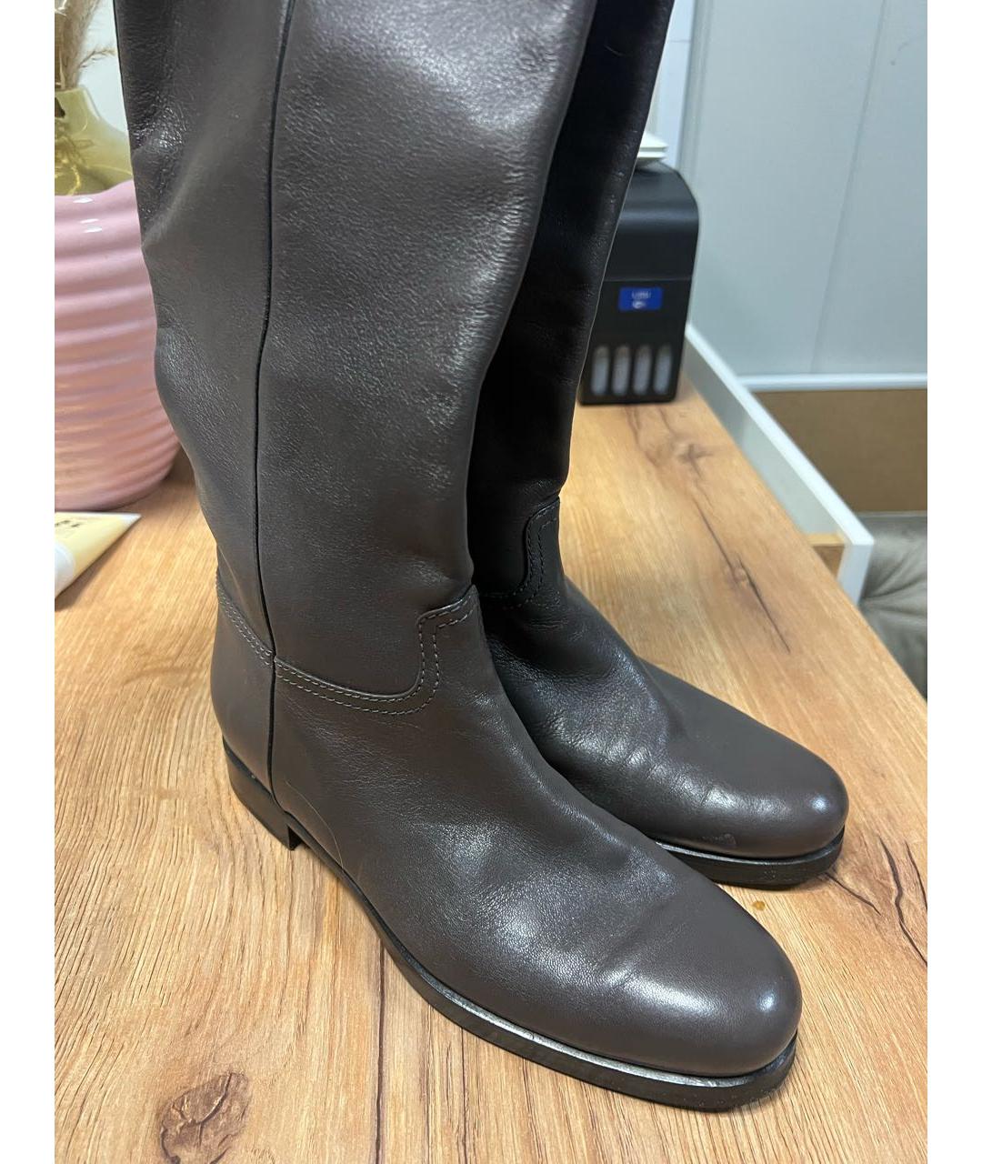 BOTTEGA VENETA Хаки кожаные сапоги, фото 3