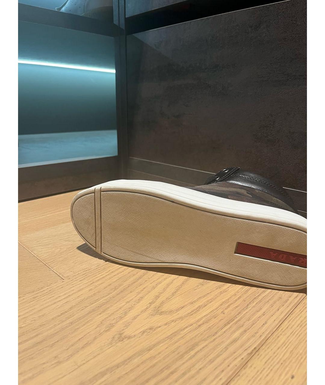 PRADA Хаки резиновые кеды, фото 5