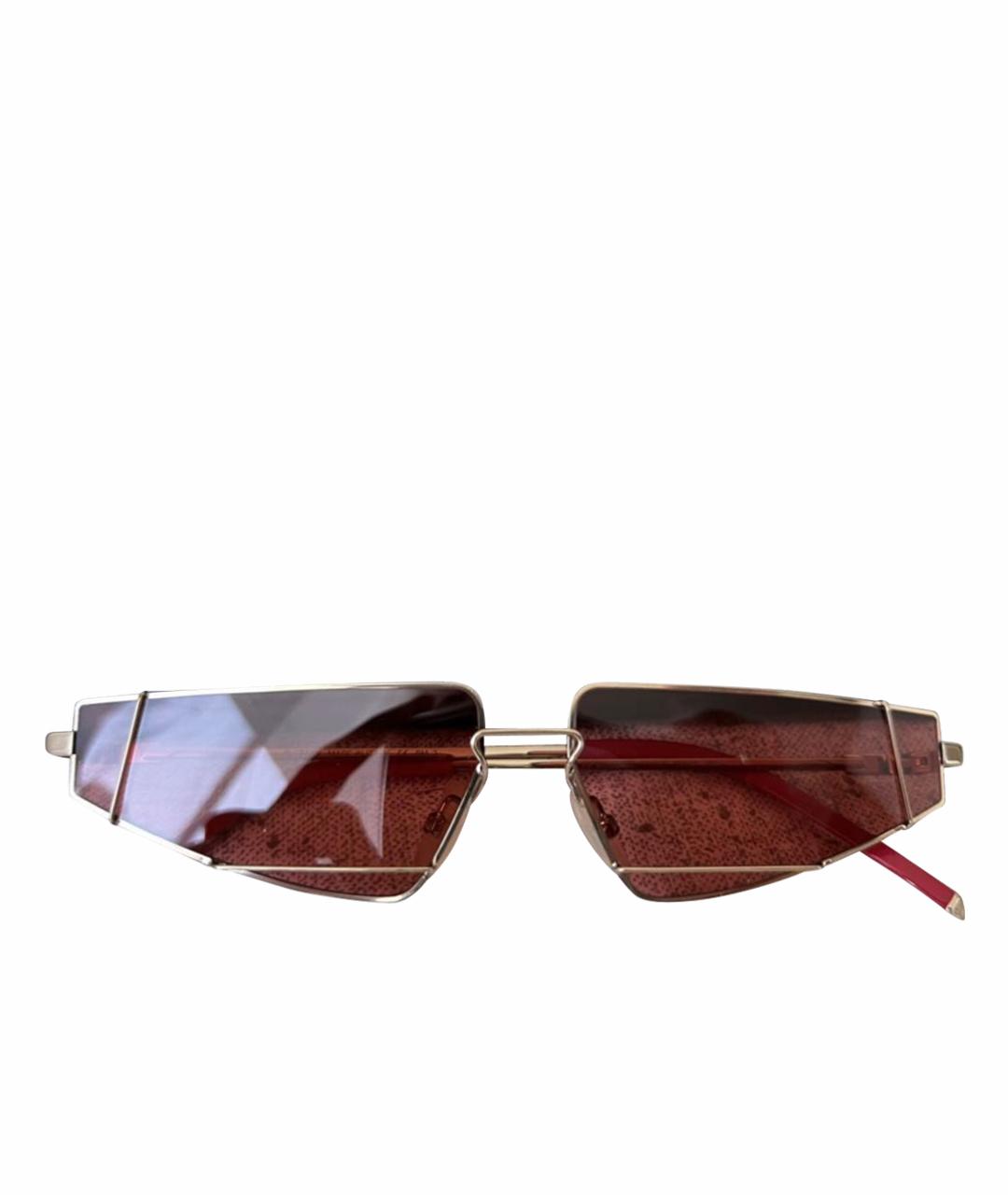 FENDI Красные металлические солнцезащитные очки, фото 1