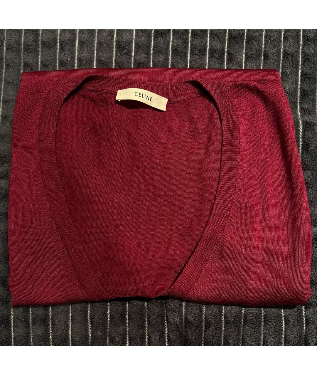 CELINE PRE-OWNED Бордовый шелковый джемпер / свитер, фото 7