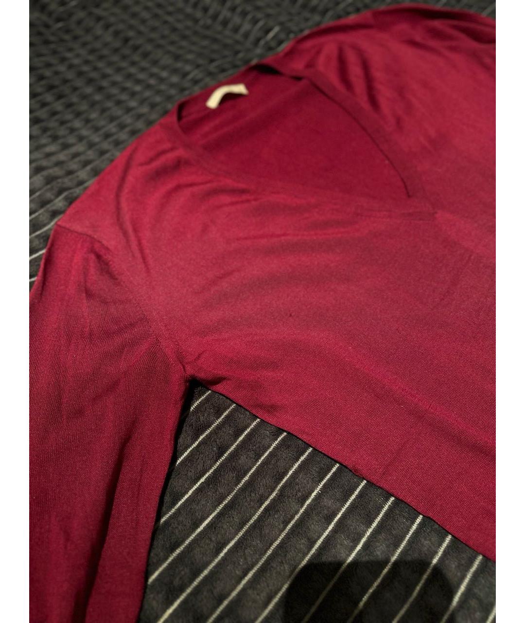 CELINE PRE-OWNED Бордовый шелковый джемпер / свитер, фото 2