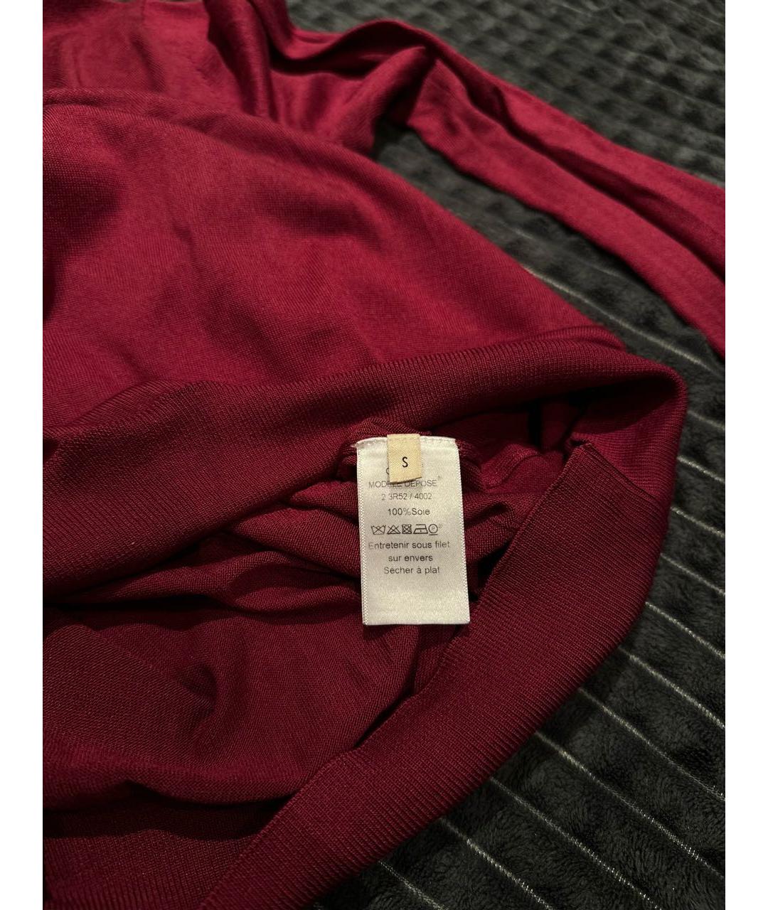 CELINE PRE-OWNED Бордовый шелковый джемпер / свитер, фото 4