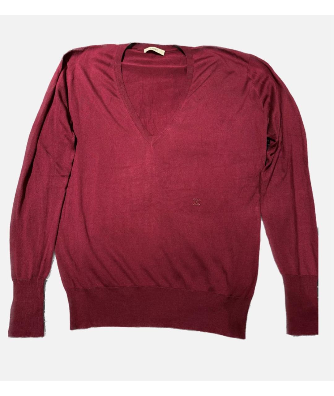 CELINE PRE-OWNED Бордовый шелковый джемпер / свитер, фото 8