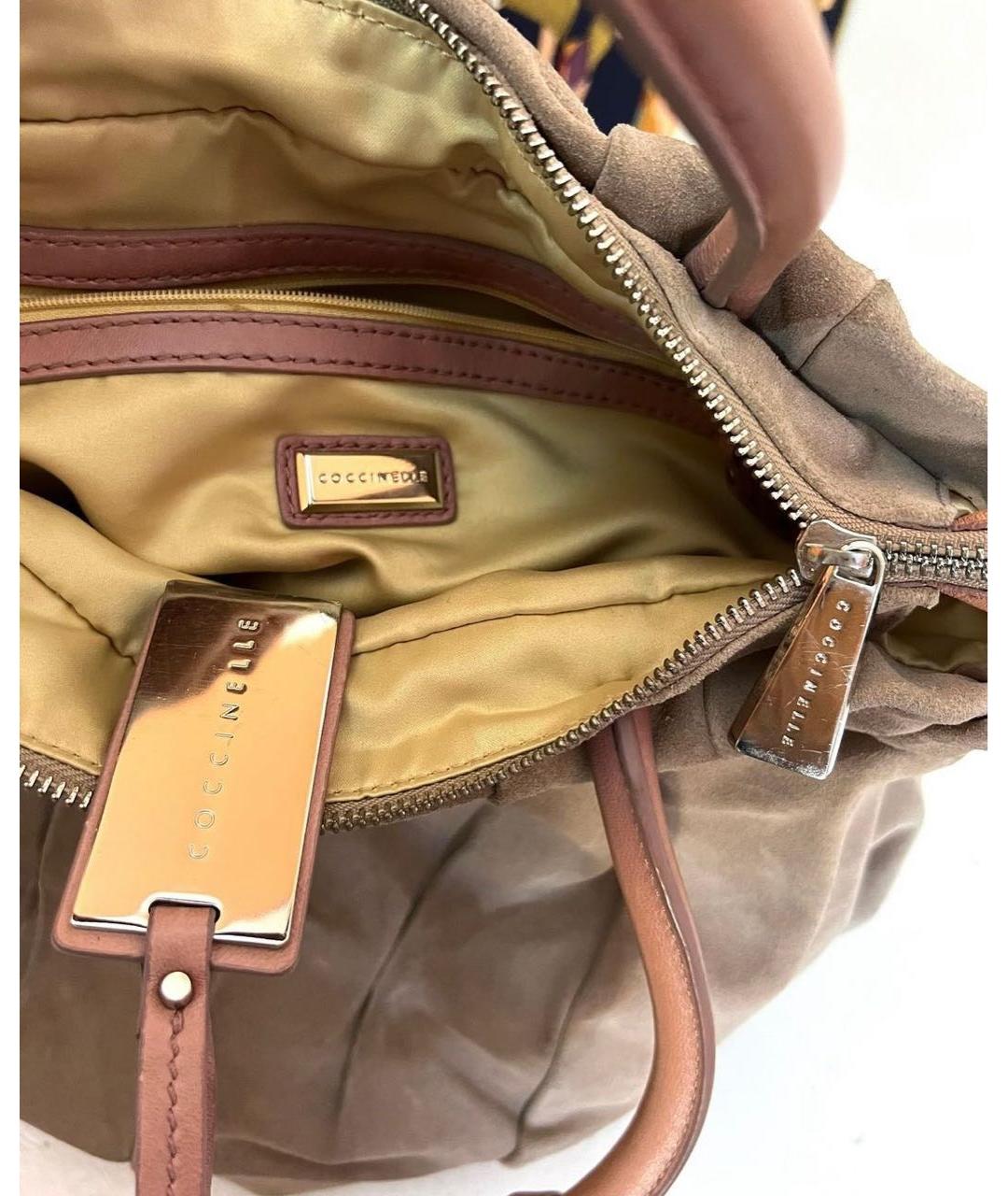 COCCINELLE Бежевая замшевая сумка тоут, фото 5