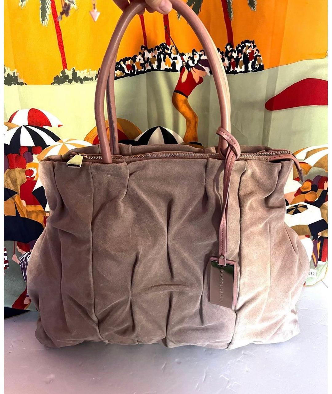 COCCINELLE Бежевая замшевая сумка тоут, фото 3