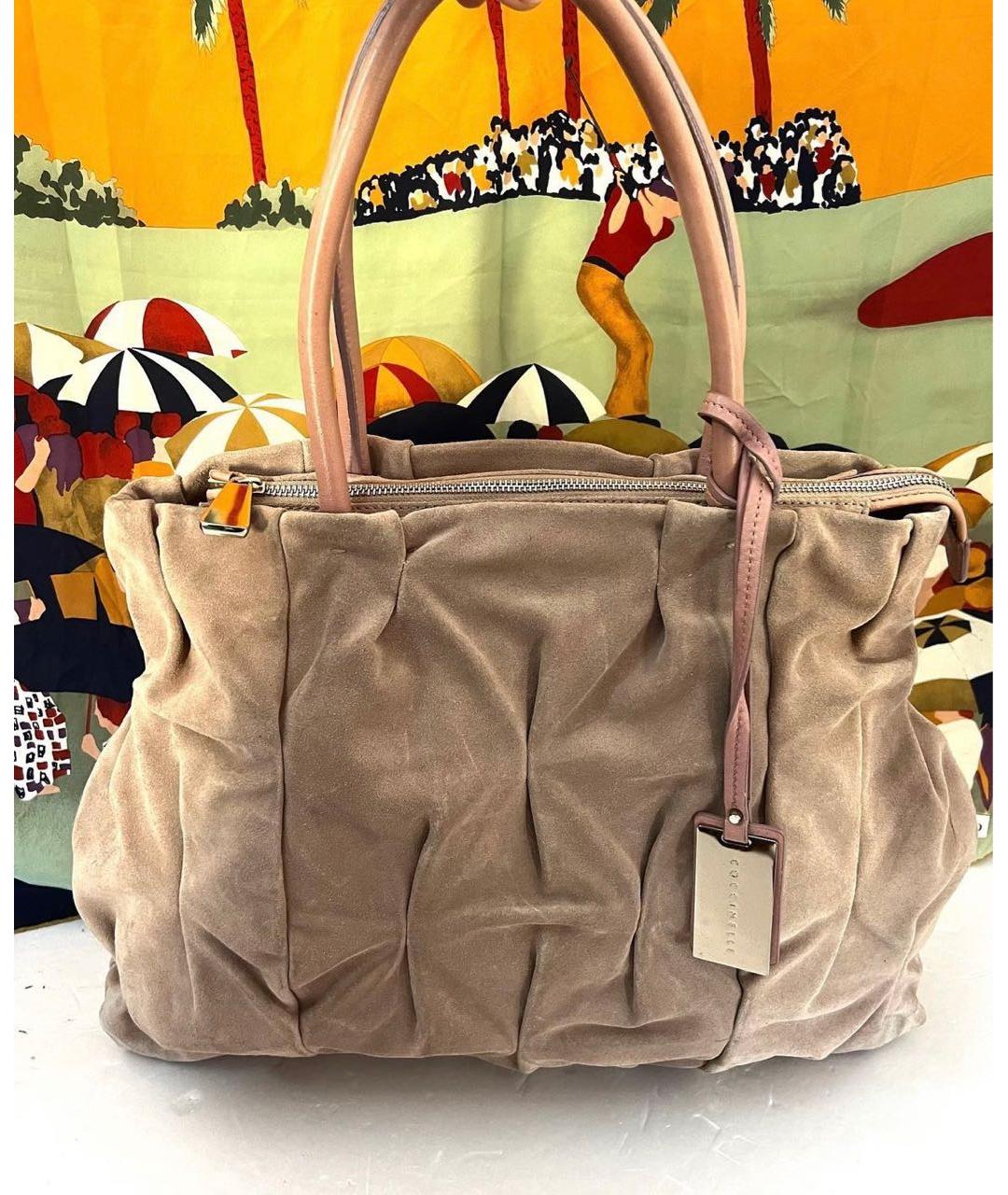 COCCINELLE Бежевая замшевая сумка тоут, фото 7