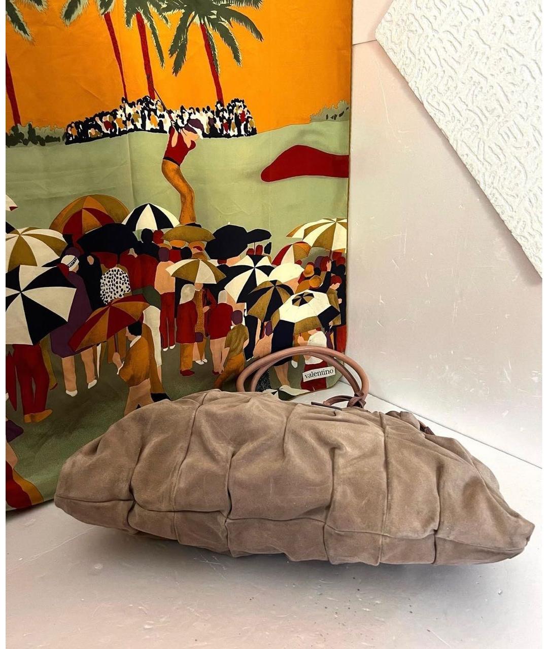 COCCINELLE Бежевая замшевая сумка тоут, фото 4