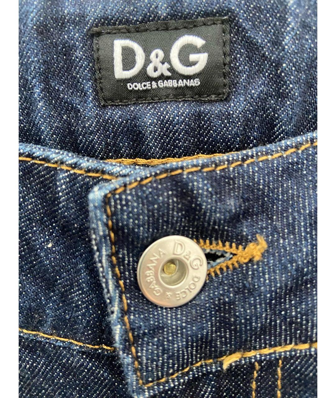DOLCE&GABBANA Темно-синие хлопковые джинсы клеш, фото 6