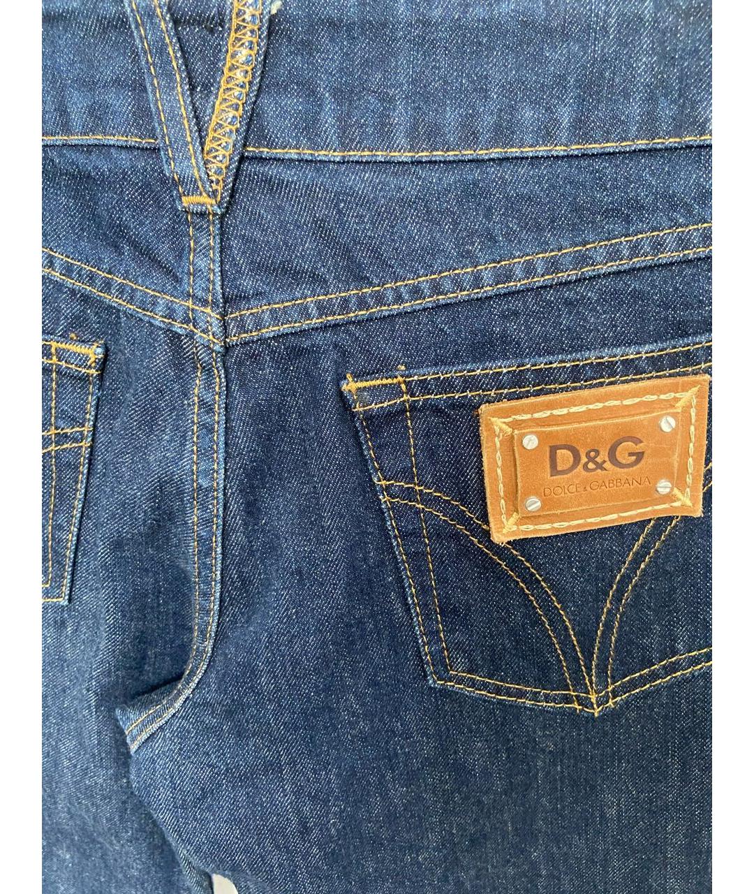 DOLCE&GABBANA Темно-синие хлопковые джинсы клеш, фото 4